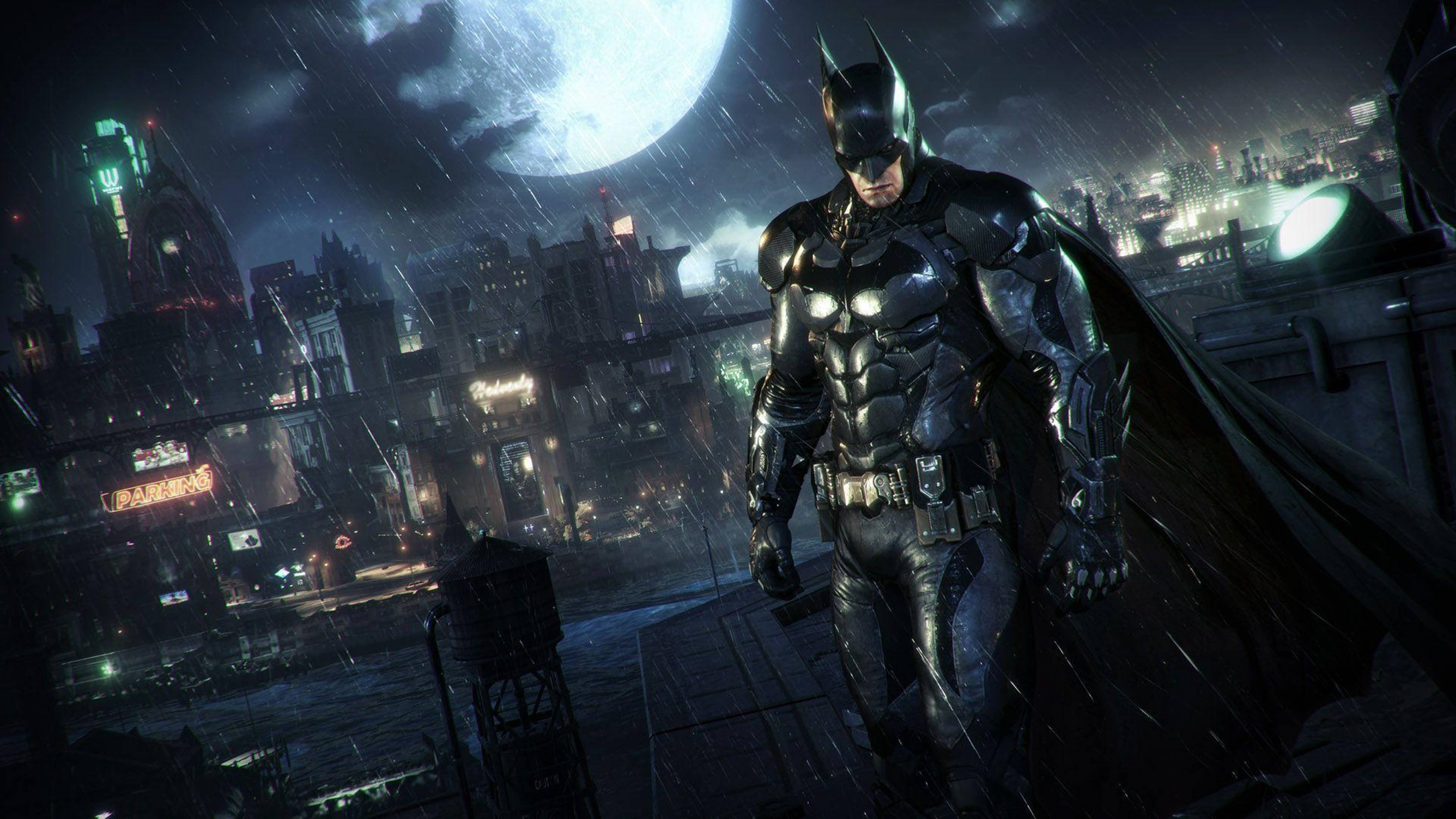 Batman In The Rain Arkham City 4k Wallpaper