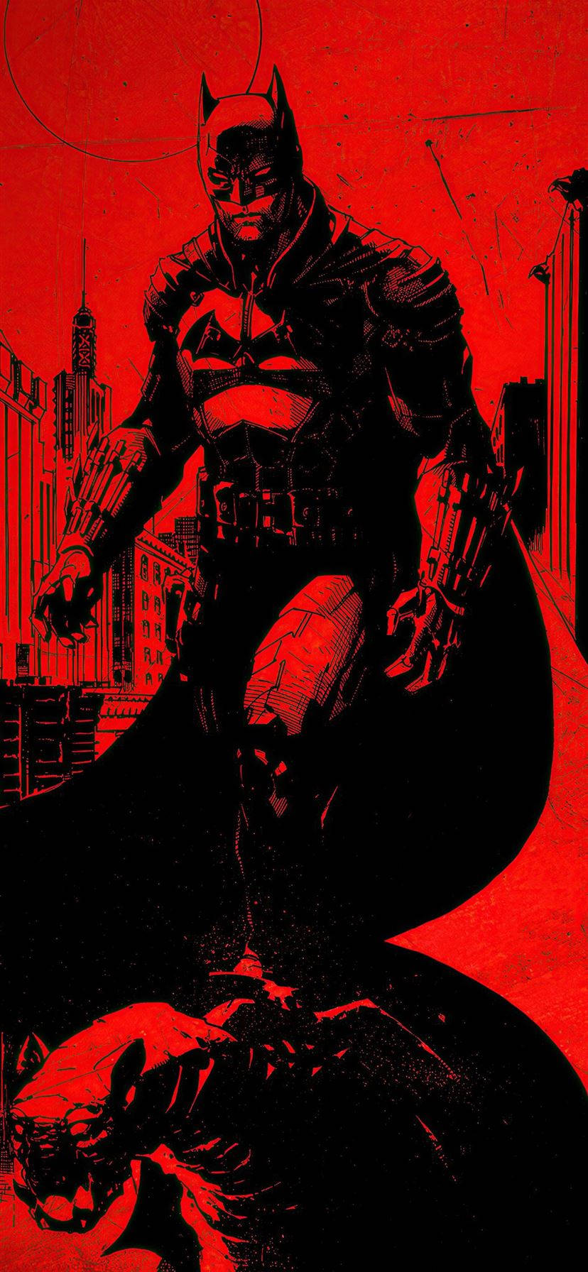 Batman Red And Black Superhero Iphone Wallpaper