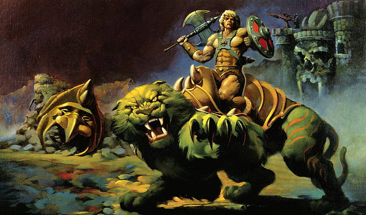 Battle Cat He-man And The Masters Of The Universe Box Art Wallpaper