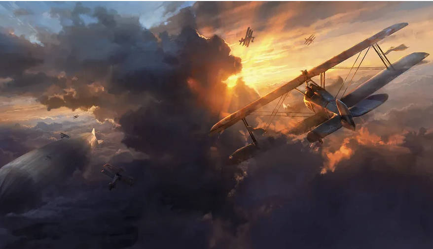 Battlefield 1 Hd Biplanes And Airship Wallpaper