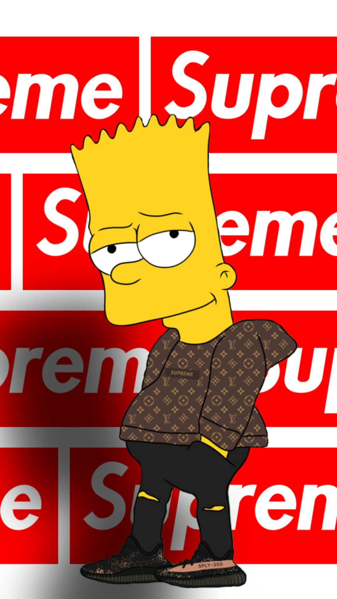 Be Cool Like Bart Simpson In This Limited Edition Supreme Design! Wallpaper