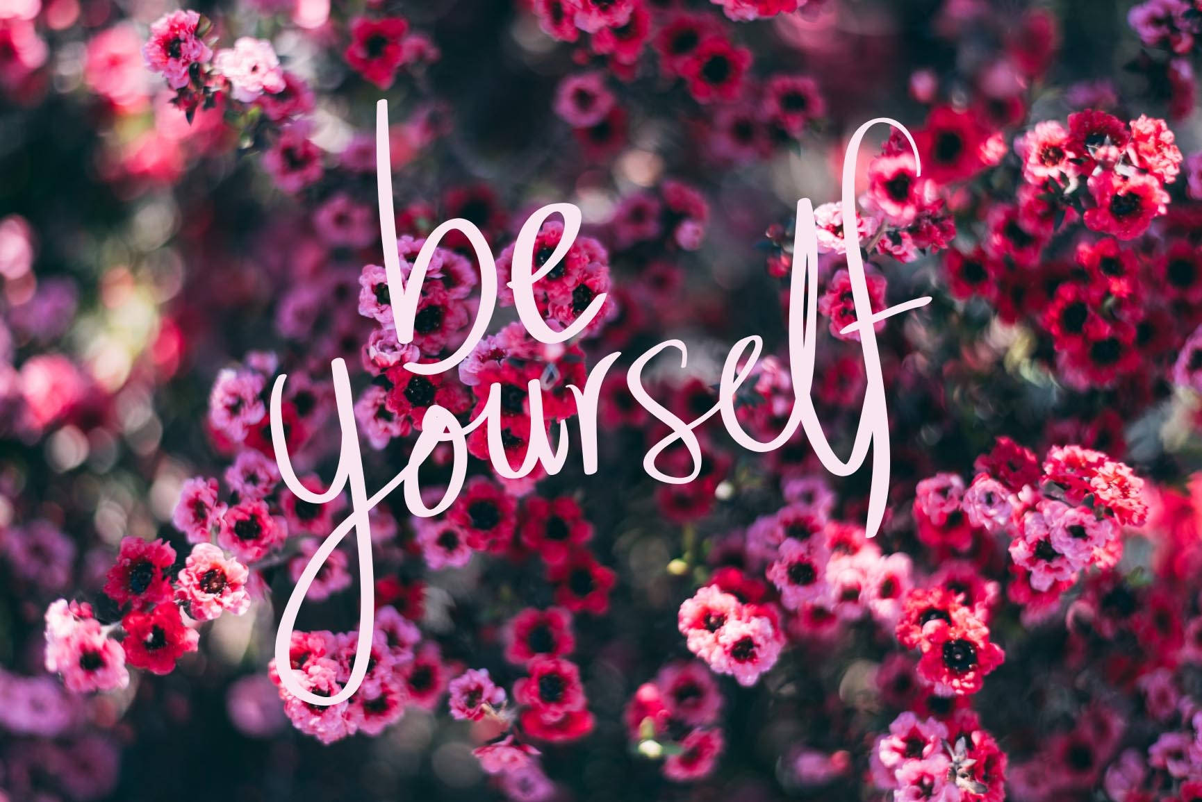Be Yourself Cute Positive Quotes Wallpaper