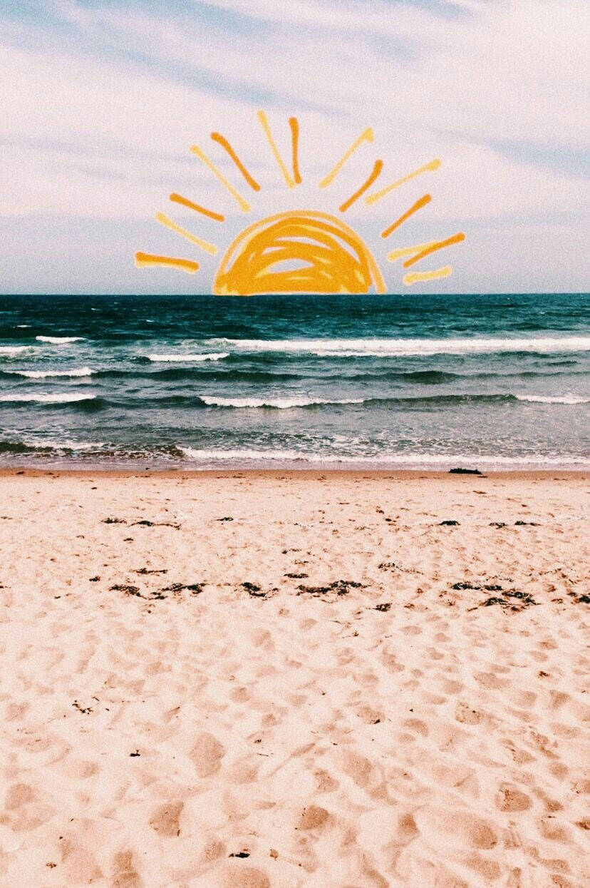 Beach Sun Doodle Summer Iphone Wallpaper