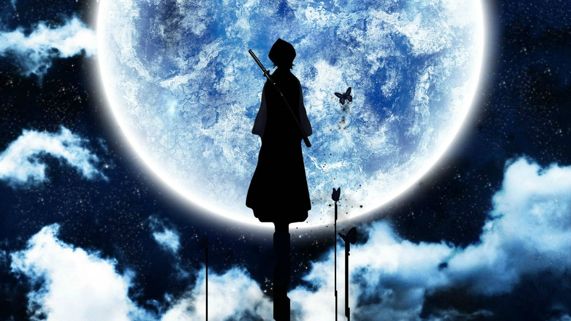 Download free Beautiful Anime Rukiya Standing In Full Moon Wallpaper -  MrWallpaper.com