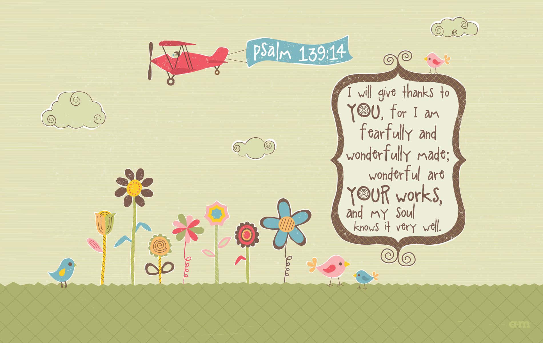 Beautiful Christian Verse Giving Thanks Wallpaper