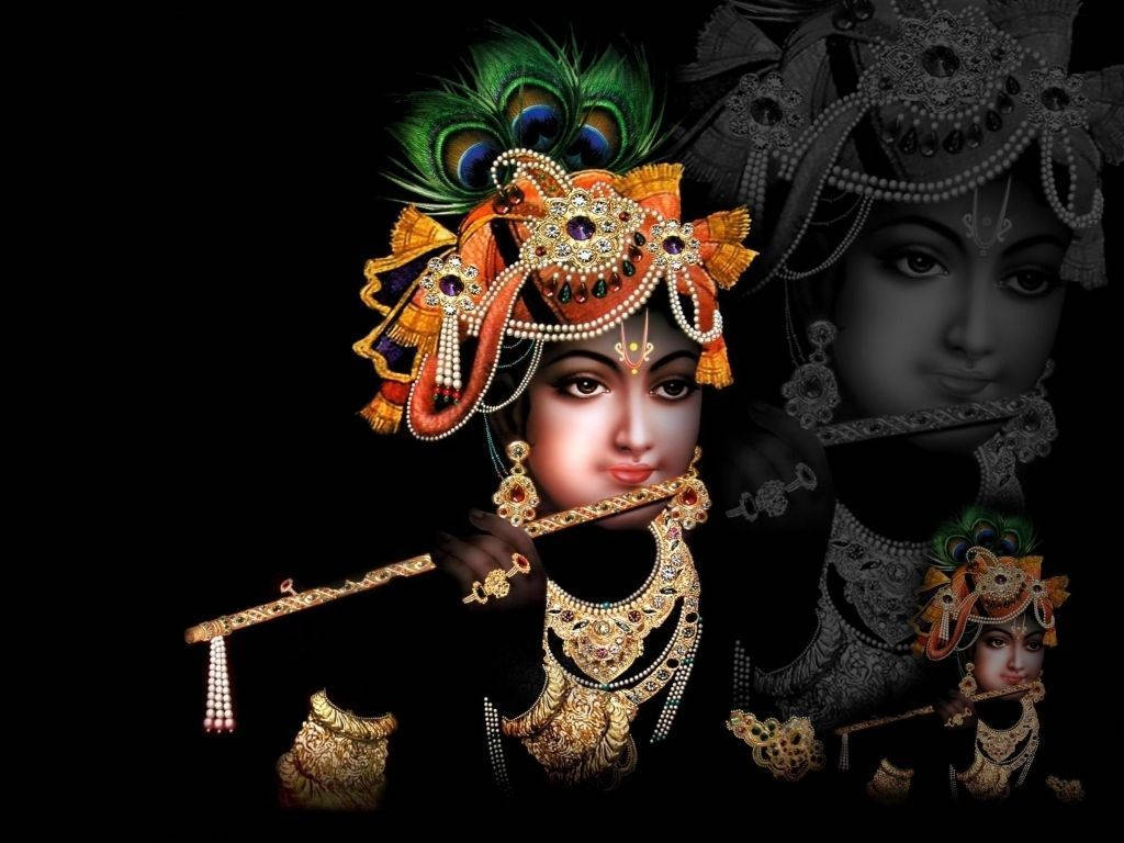 Beautiful Krishna Deity Artistic Poster Wallpaper