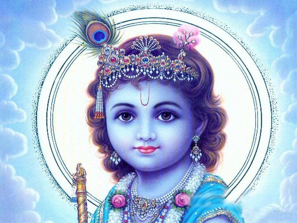 Beautiful Krishna Digital Artwork Wallpaper