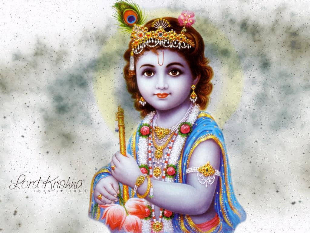 Beautiful Krishna Lord Digital Painting Wallpaper