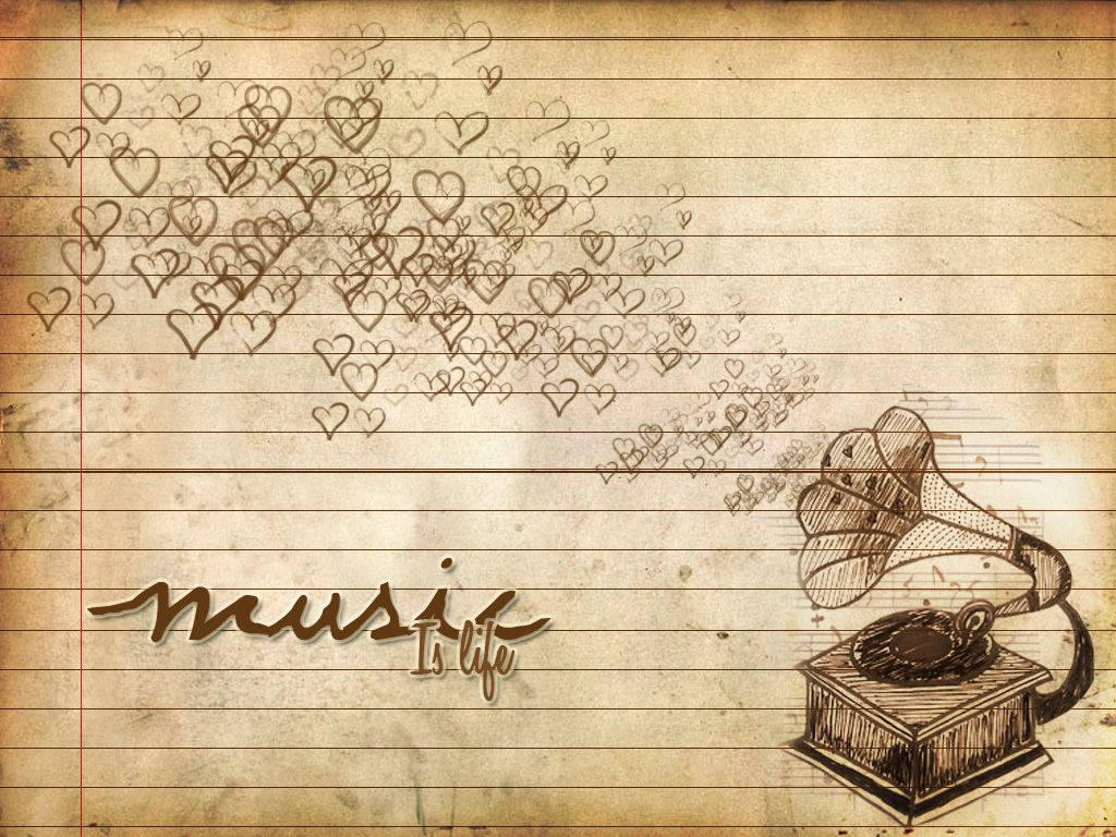 Beautiful Music Phonograph Wallpaper