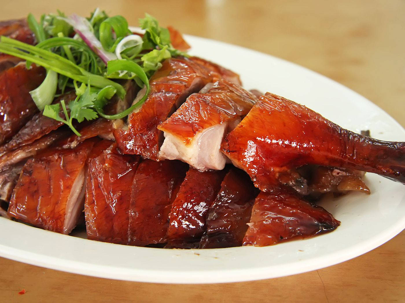 Beautifully Roasted Peking Duck Dish Wallpaper