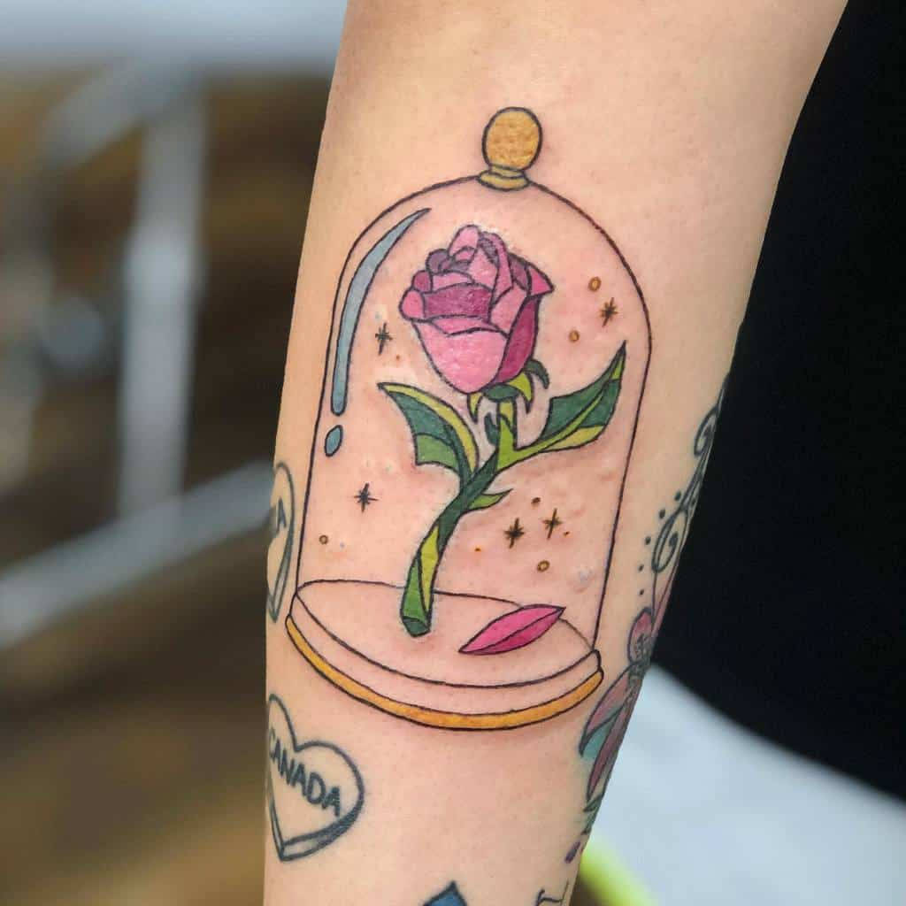 Beauty And The Beast Rose Tattoo Wallpaper