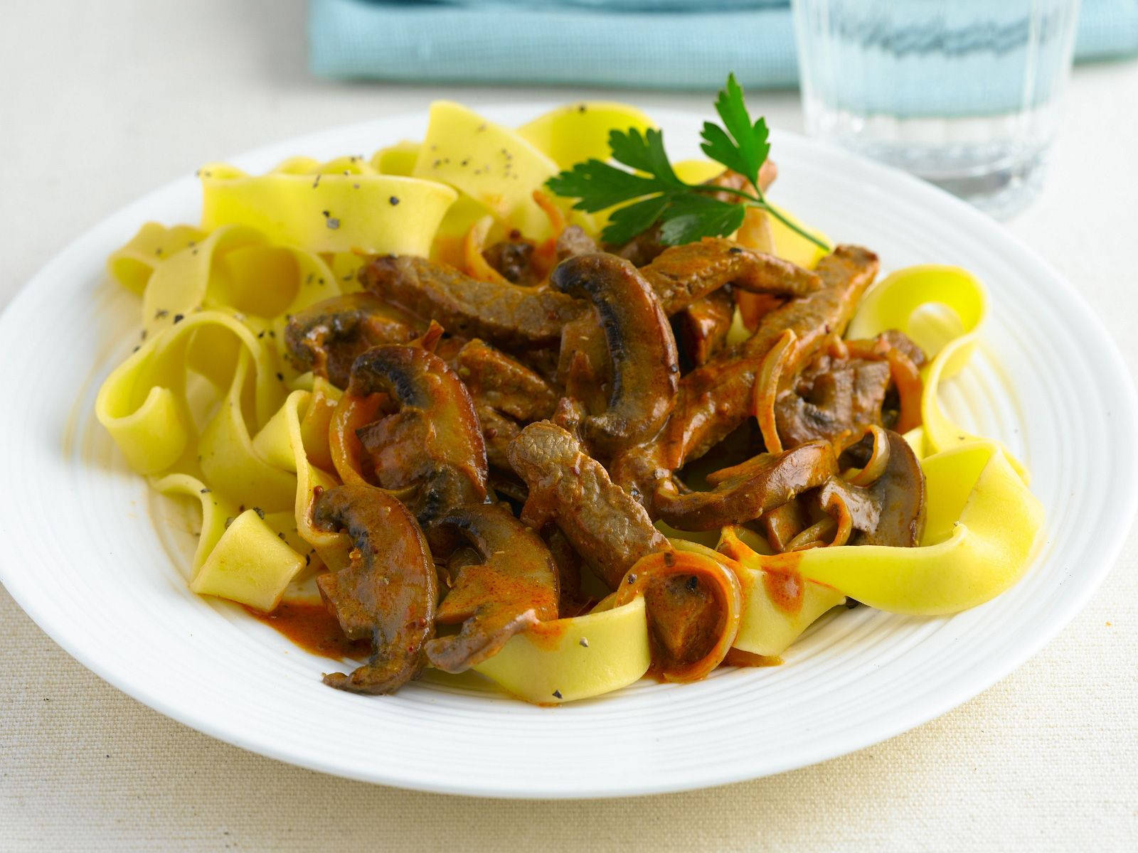 Beef Stroganoff On Pappardelle Pasta Wallpaper