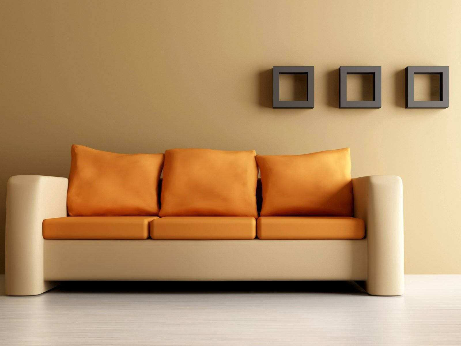 Beige Living Room Wallpaper