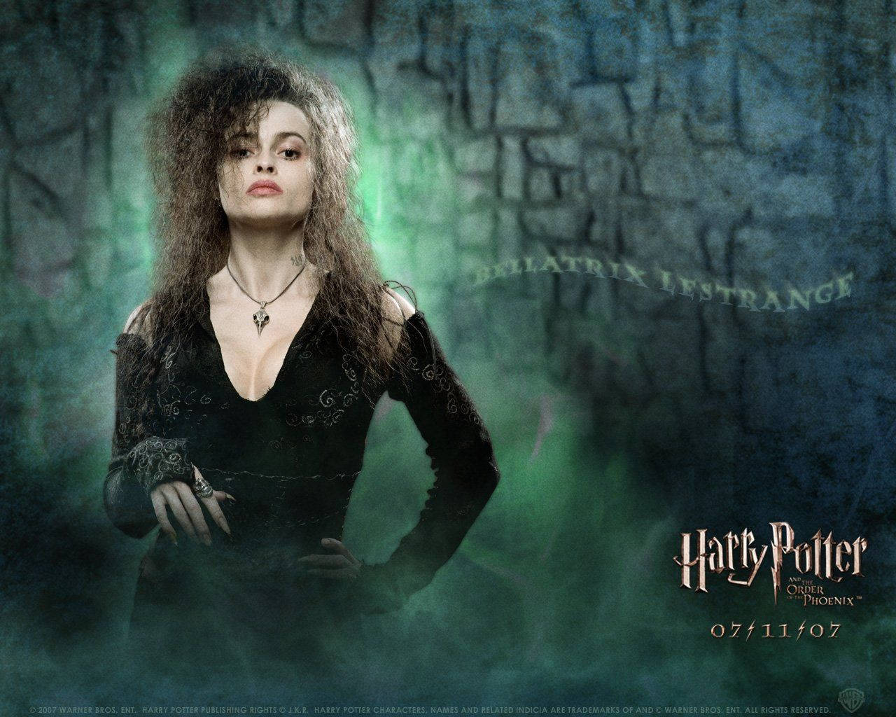 Bellatrix Lestrange With Green Smoke Wallpaper
