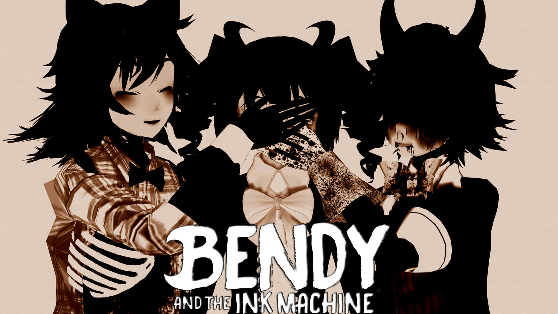 Download free Bendy Posing Next To The Ink Machine Wallpaper -  MrWallpaper.com