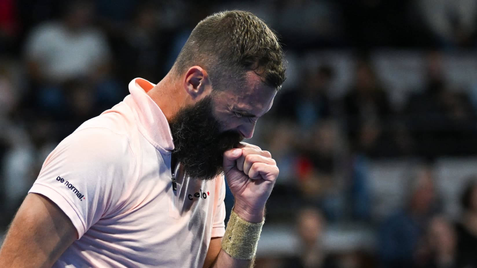 Benoit Paire Looking Down Fist Pump Wallpaper