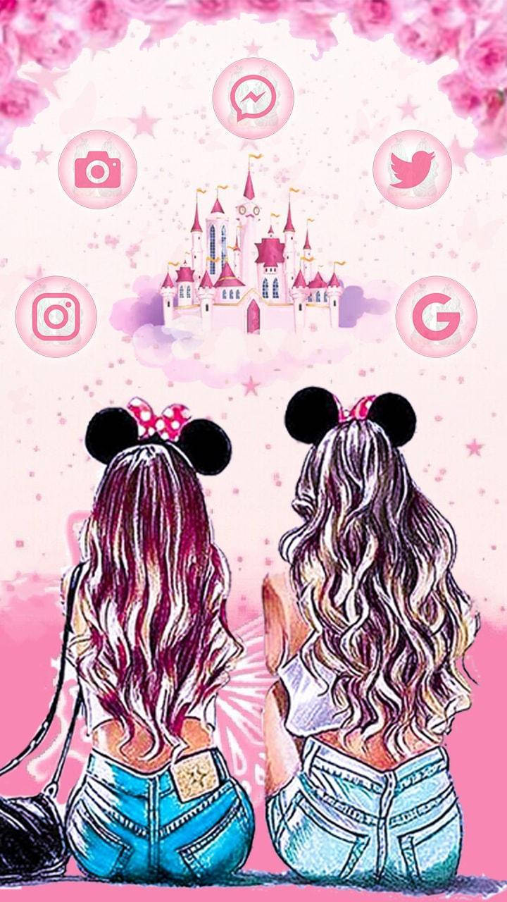 Best Friends At Disneyland Wallpaper