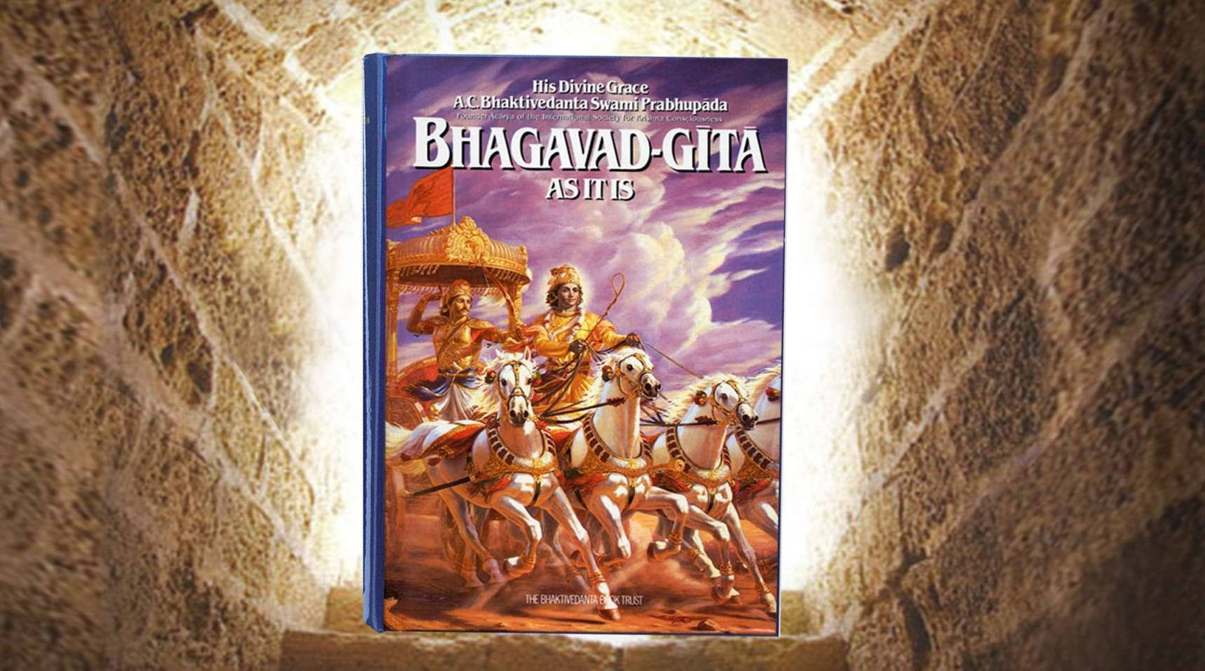 Bhagavad Gita Book On Stone Wallpaper