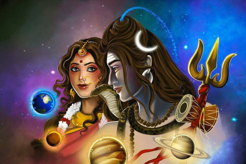 Bholenath Shiva With Parvati 3d Wallpaper