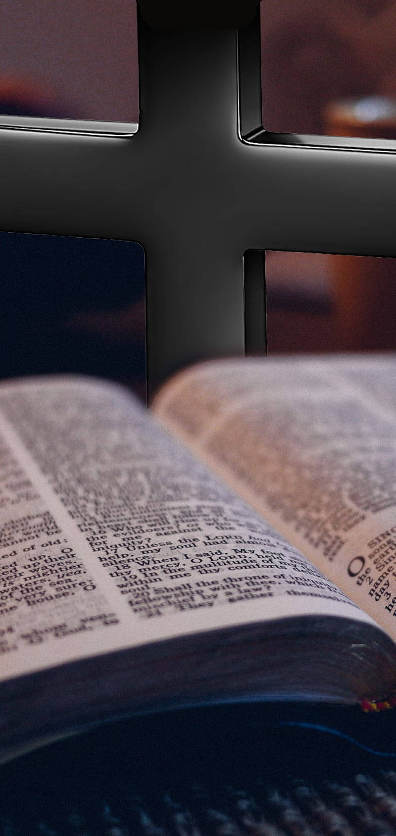 Bible Cross Window Reflection Wallpaper