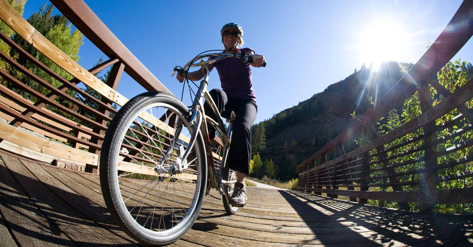 Bike Ride On Bridge Wallpaper