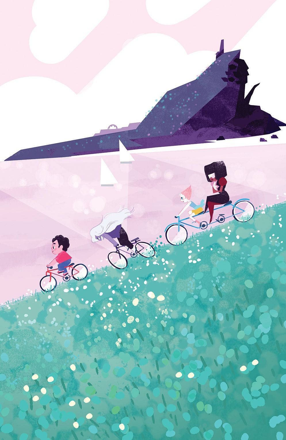 Biking Together Steven Universe Ipad Wallpaper