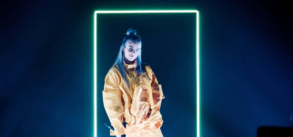 Billie Eilish, Enjoying Her Laptop Wallpaper