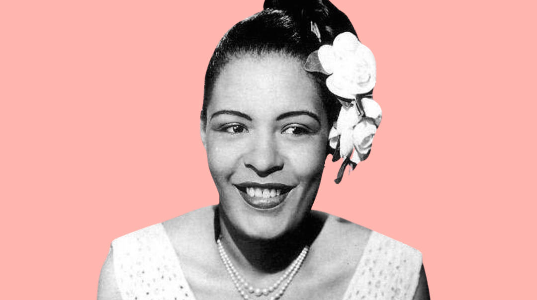 Billie Holiday On Pink Wallpaper