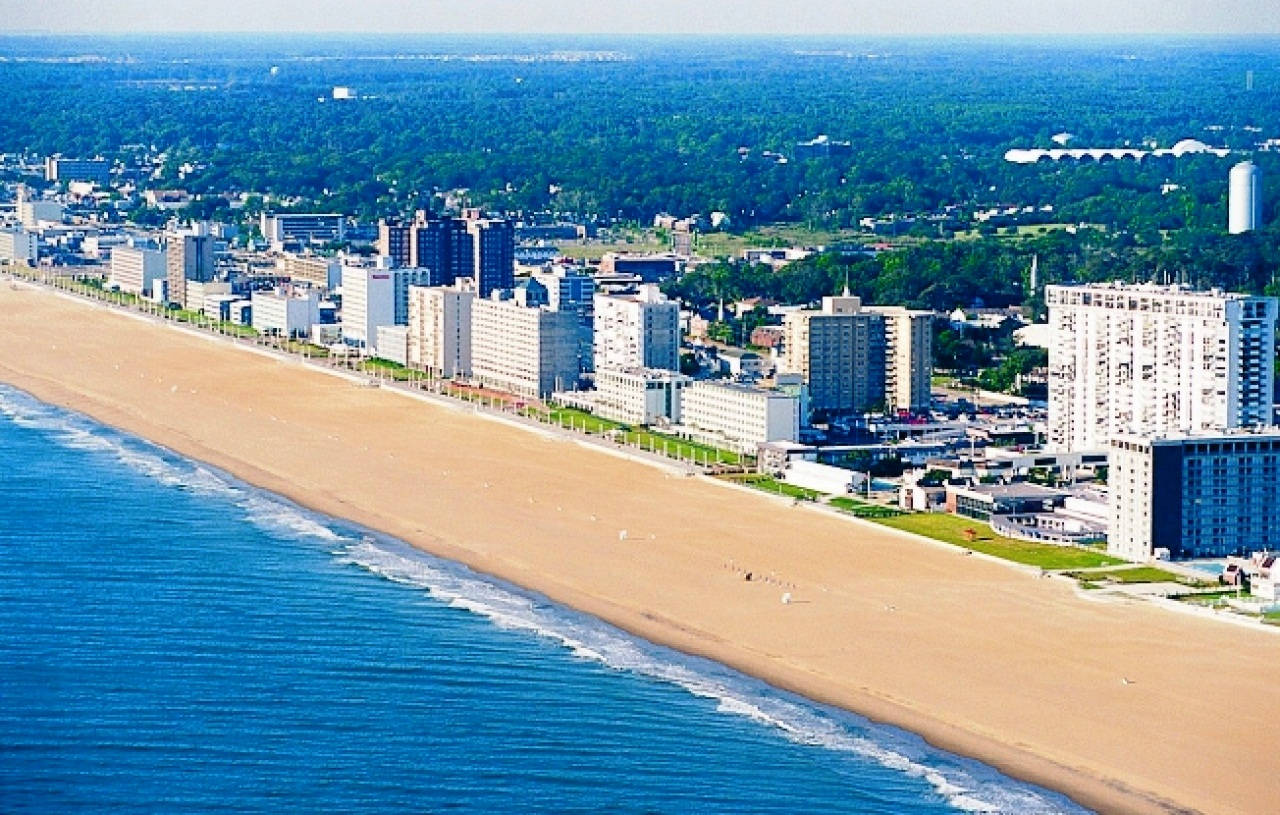 Bird’s-eye View Virginia Beach Cityscape Wallpaper