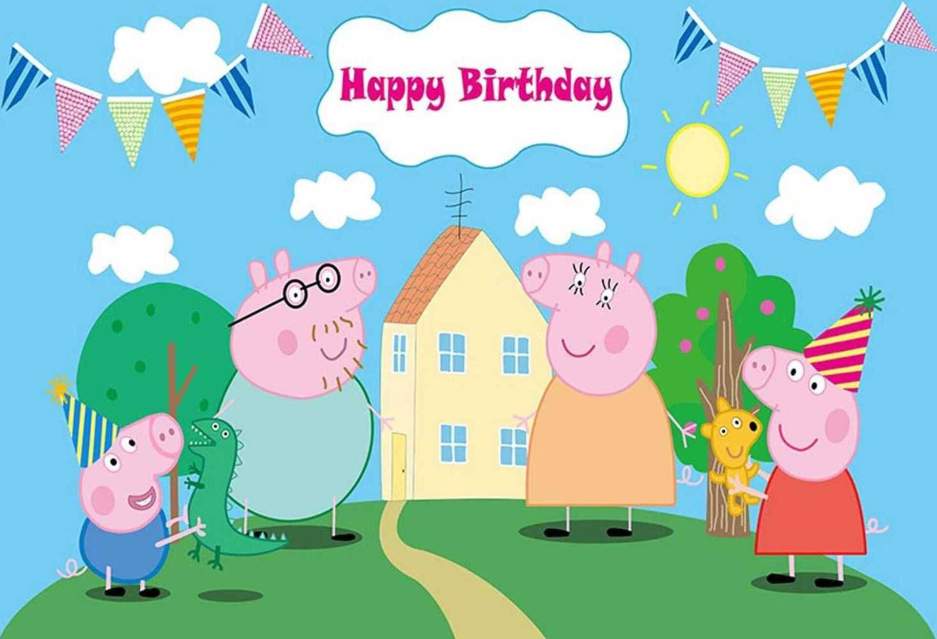 Download free Birthday Greeting Peppa Pig House Wallpaper - MrWallpaper.com