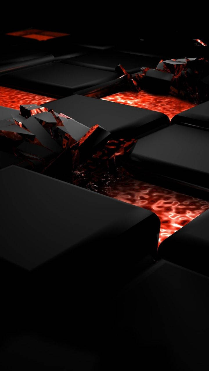 Black Abstract Platforms Popping Mobile 3d Wallpaper