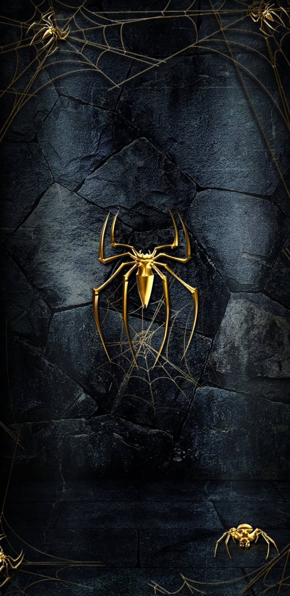 Black And Gold Iphone Spider Wallpaper