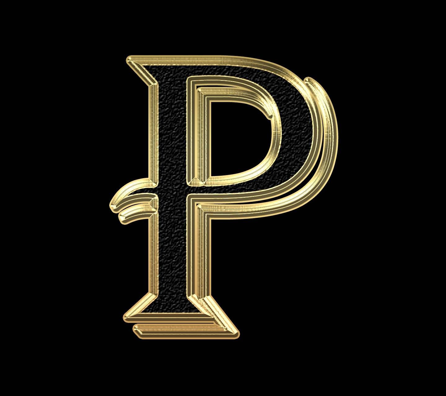 Black And Gold Letter P Wallpaper