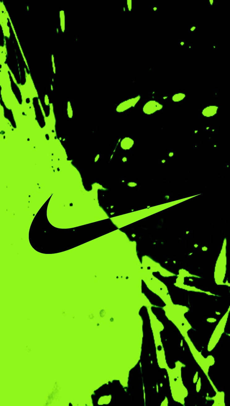 Black And Green Paint Nike Swoosh Wallpaper