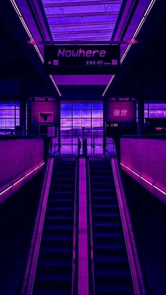 Black And Purple Aesthetic Airport Wallpaper
