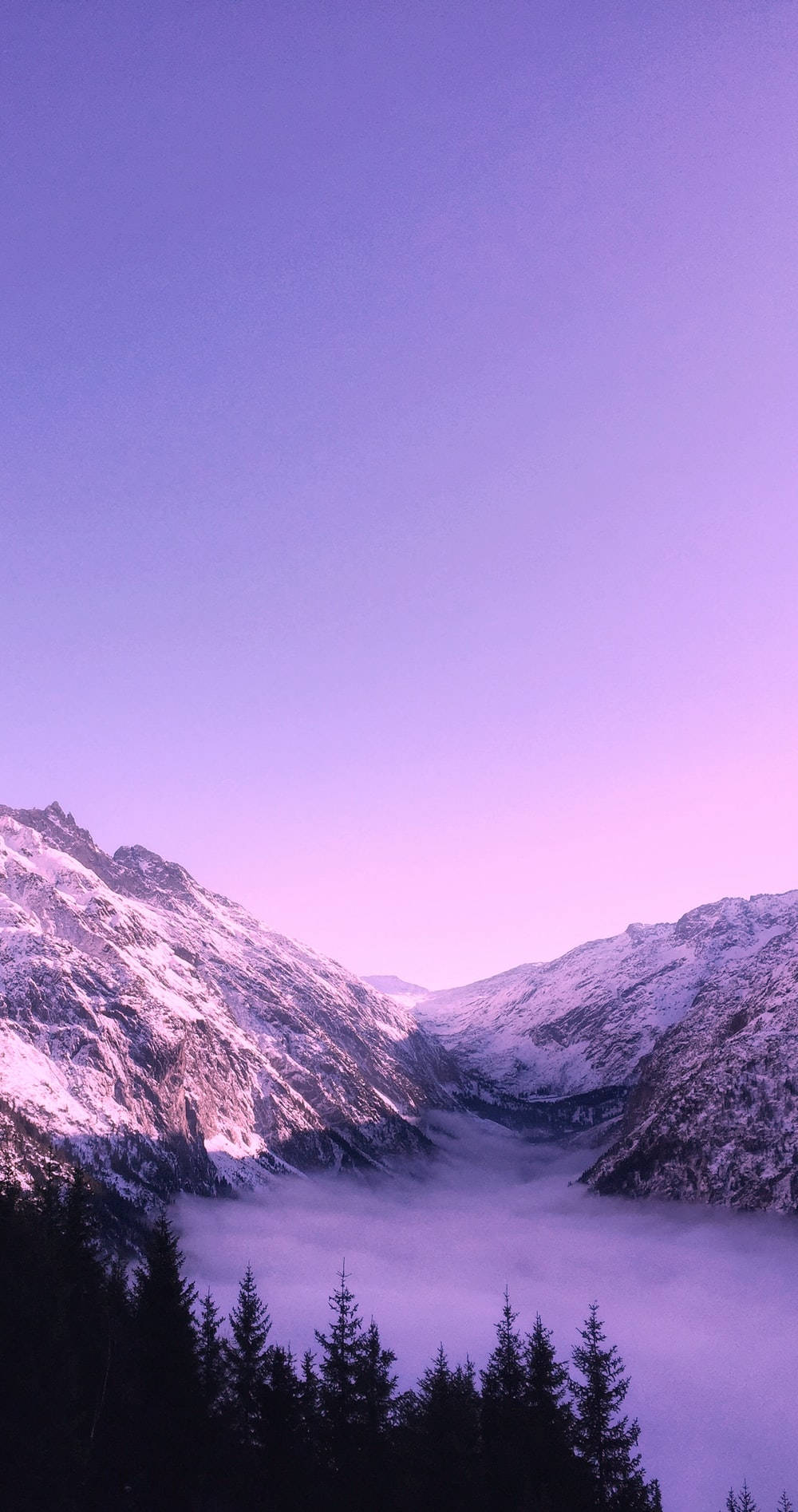 Black And Purple Aesthetic Mountains Wallpaper