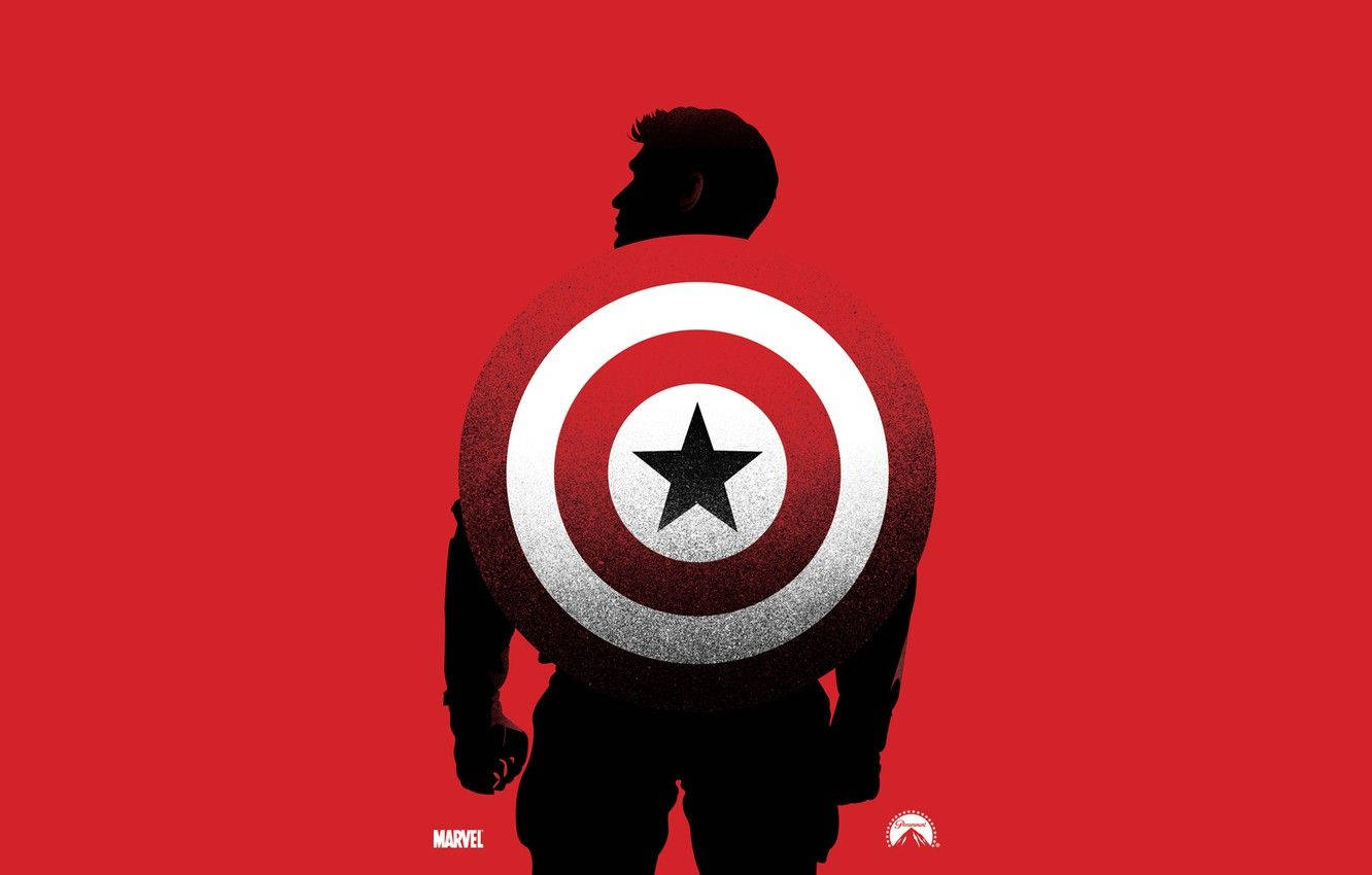 Black And Red Captain America And Shield Wallpaper