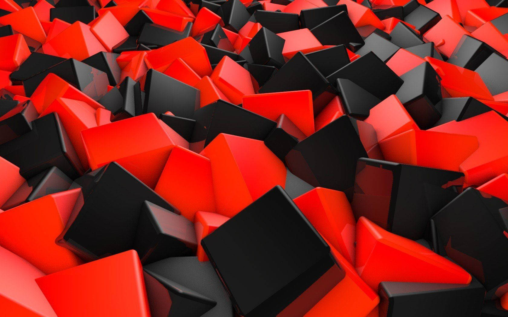 Black And Red Cubes Wallpaper