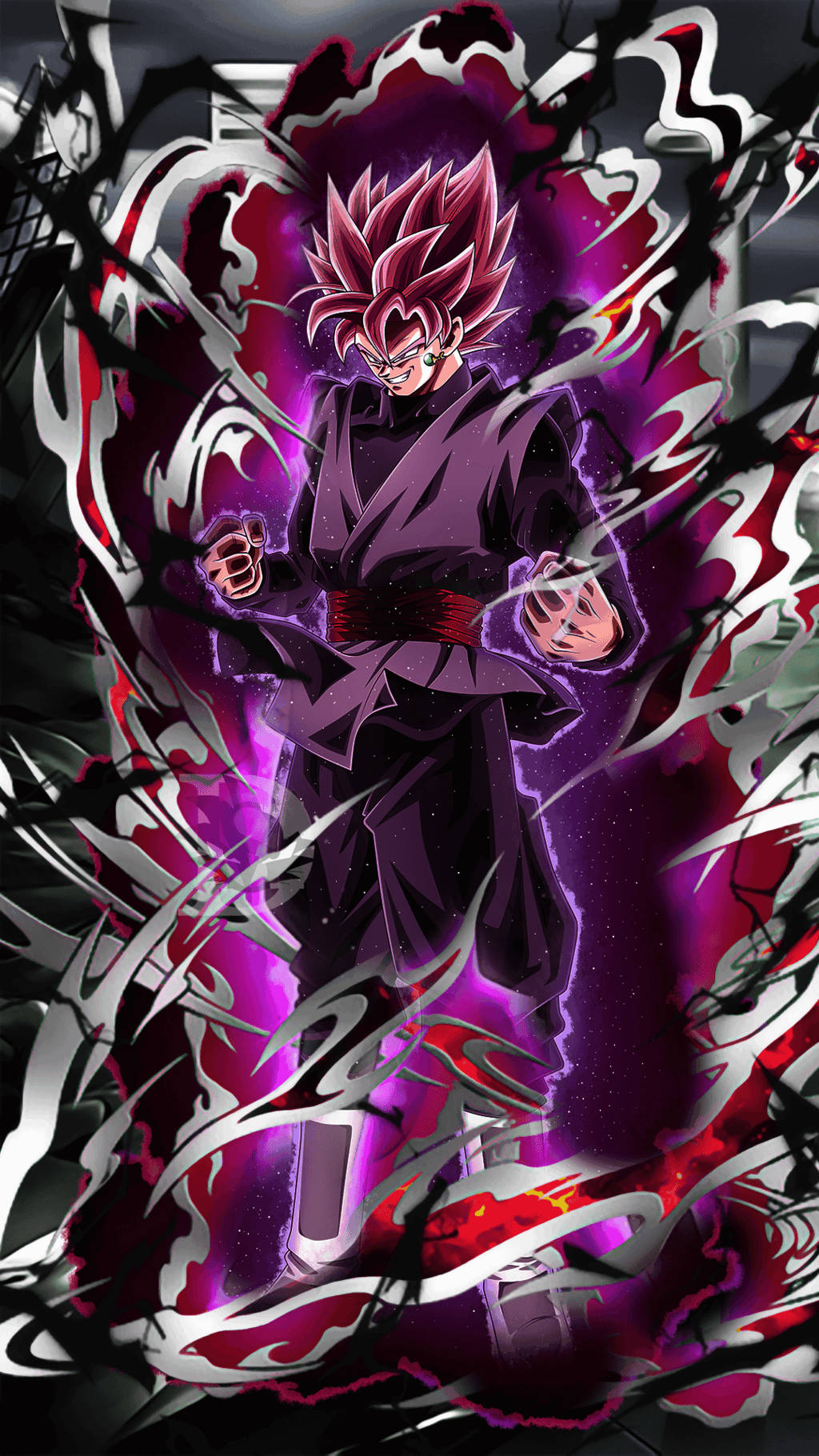 Black And Red Smoke Black Goku Phone Wallpaper