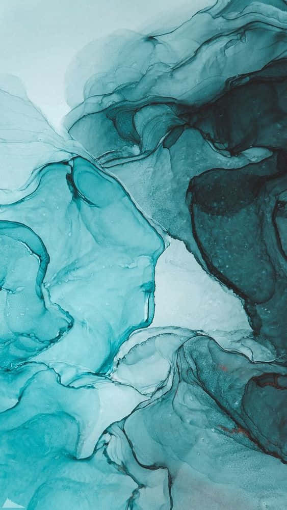 Black And Teal Marble Liquid Wallpaper