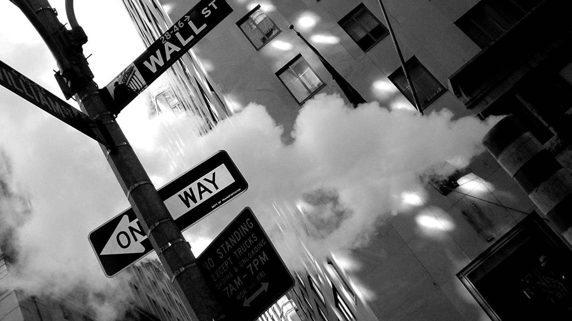 Black And White New York Wall Street Wallpaper