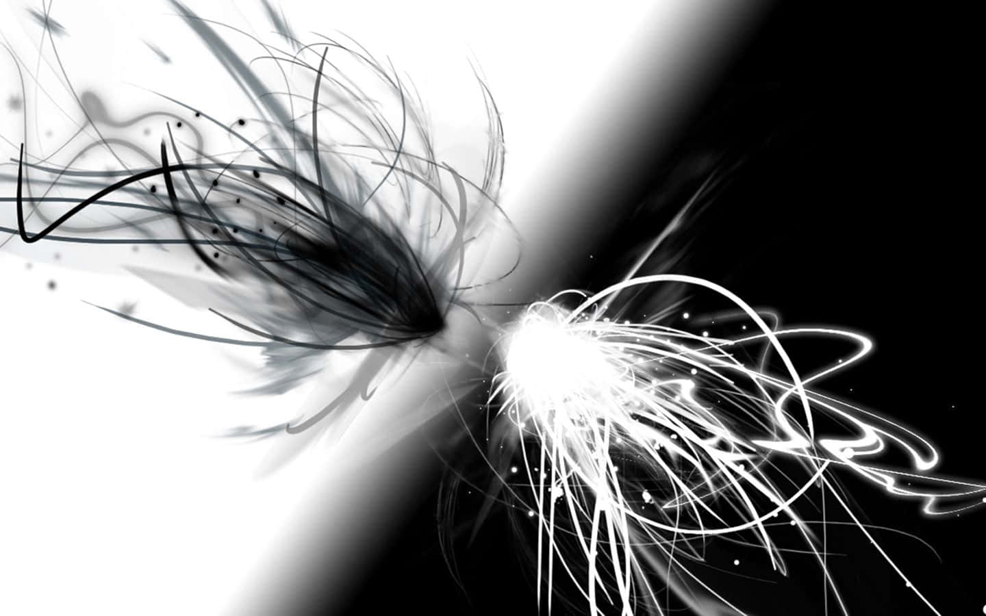 Black And White Pc Battling Lights Wallpaper