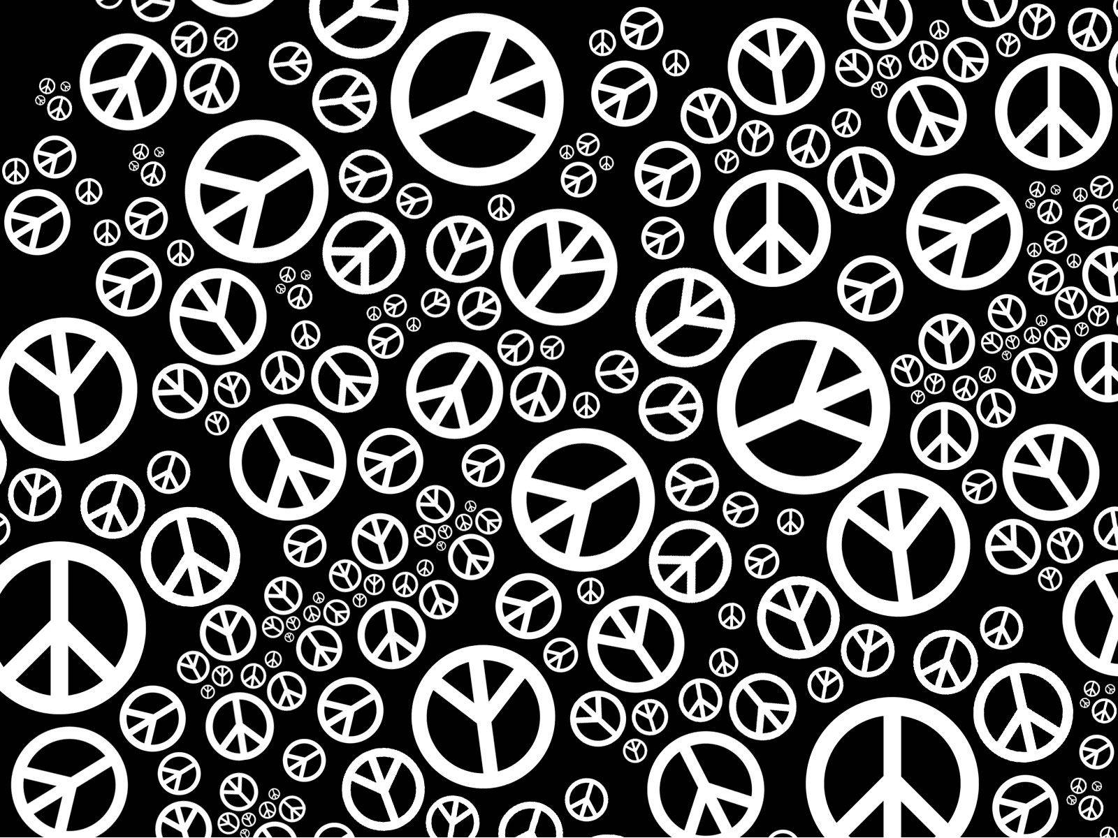 Black And White Peace Symbols Wallpaper