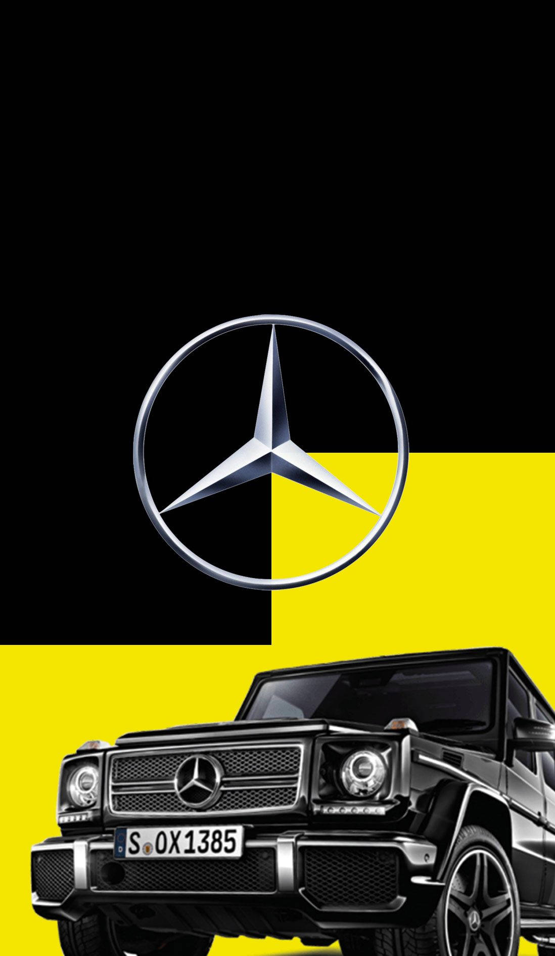Black And Yellow Mercedes-amg Iphone Wallpaper