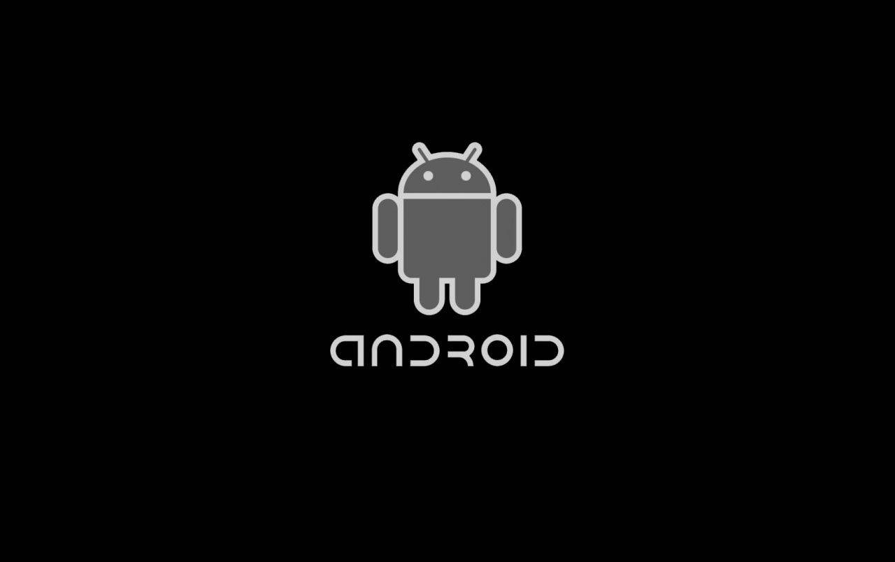 Black Android Grey Logo Wallpaper