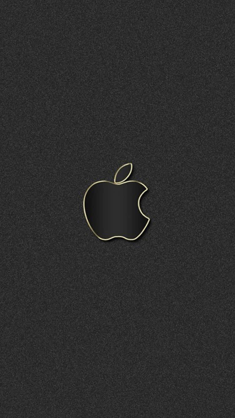 Black Apple Logo With Silver Lining Wallpaper