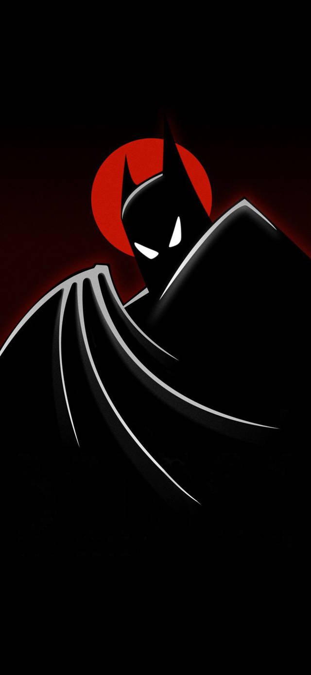 Black Batman Art Red Moon Animated Mobile Wallpaper