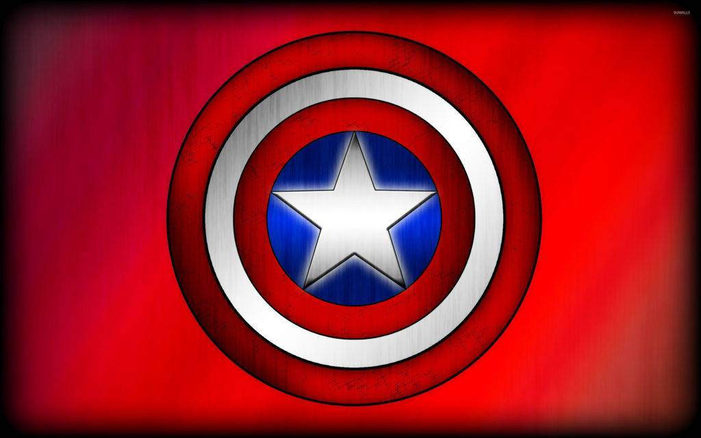 Black Border Red Captain America Shield Wallpaper
