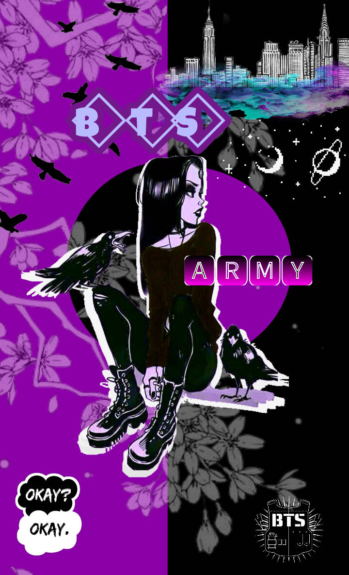 Black Bts Army Girl Wallpaper