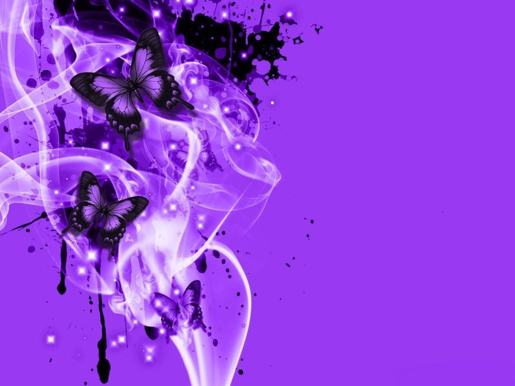 Black Butterfly On Purple Abstract Background Wallpaper